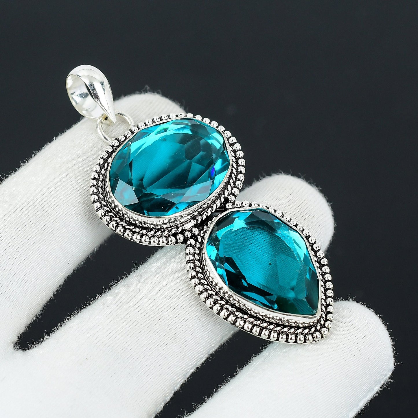 Blue Indicolite Gemstone Pendant