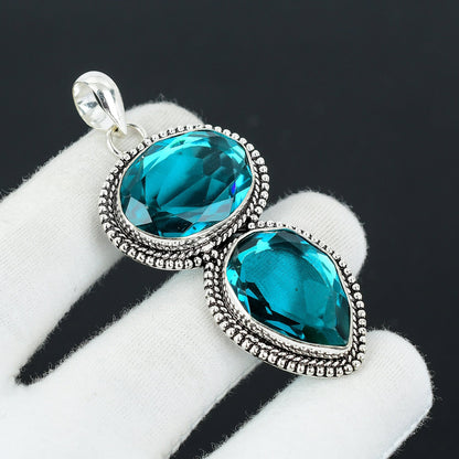 Blue Indicolite Gemstone Pendant