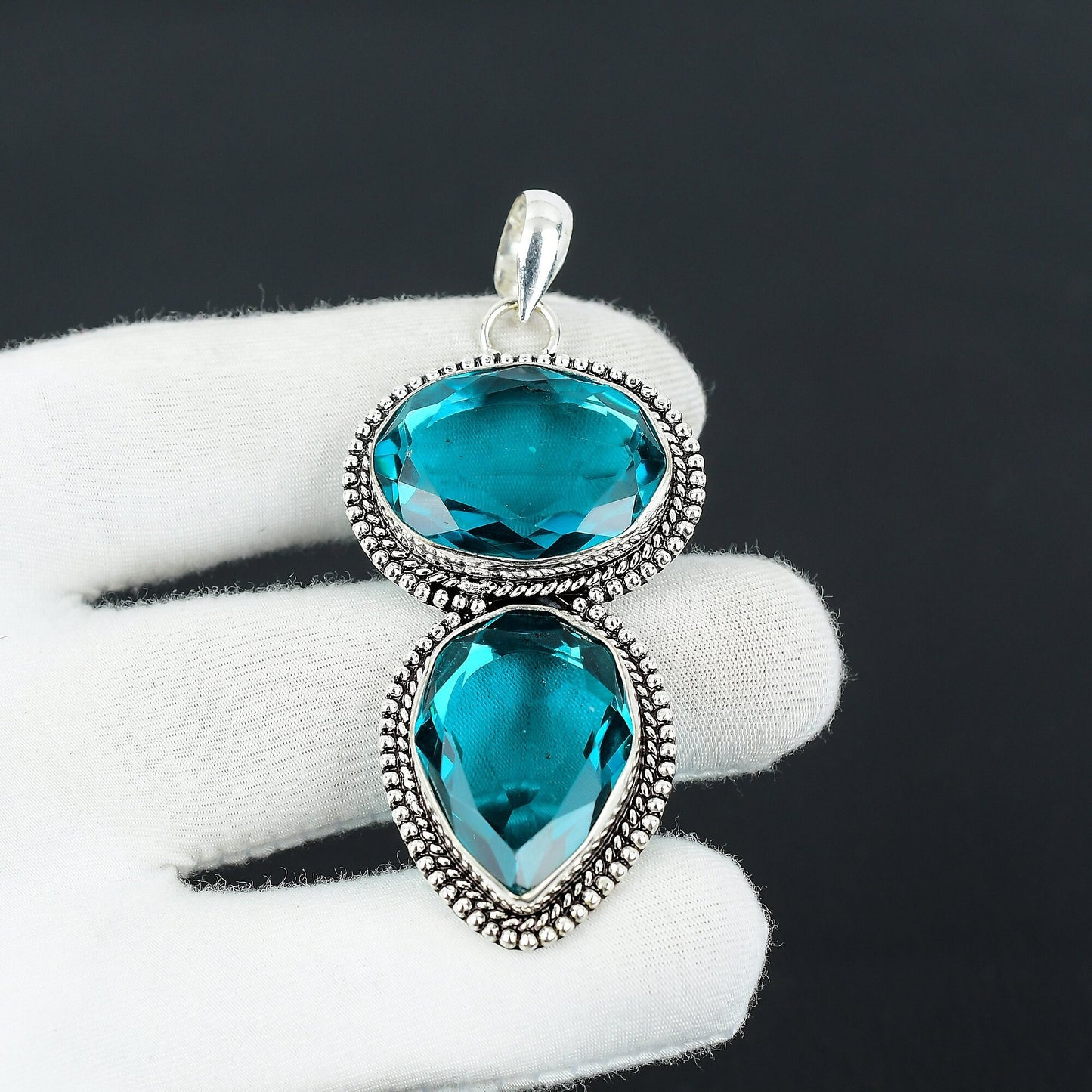 Blue Indicolite Gemstone Pendant