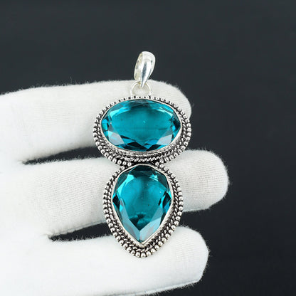 Blue Indicolite Gemstone Pendant
