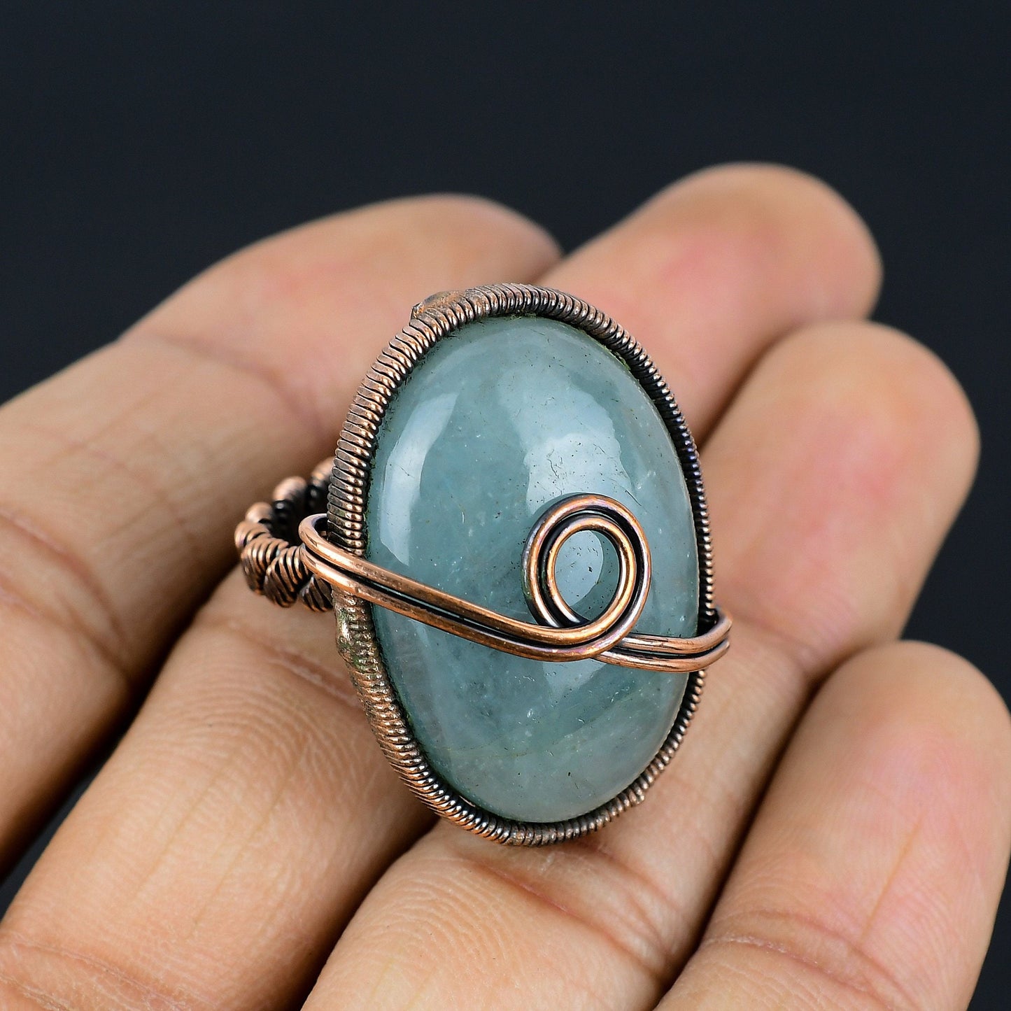 Blue Aquamarine Gemstone Ring