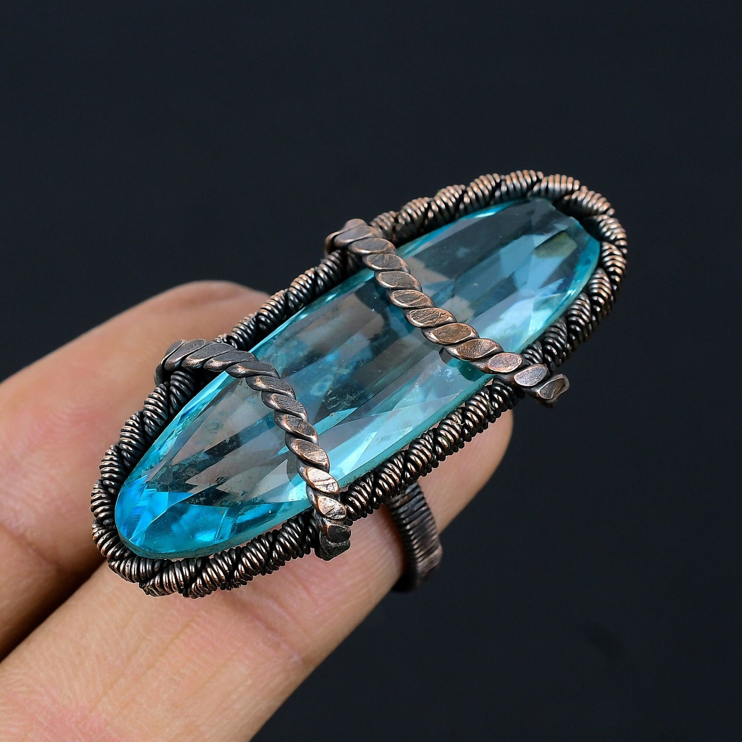 Blue Topaz Gemstone Ring