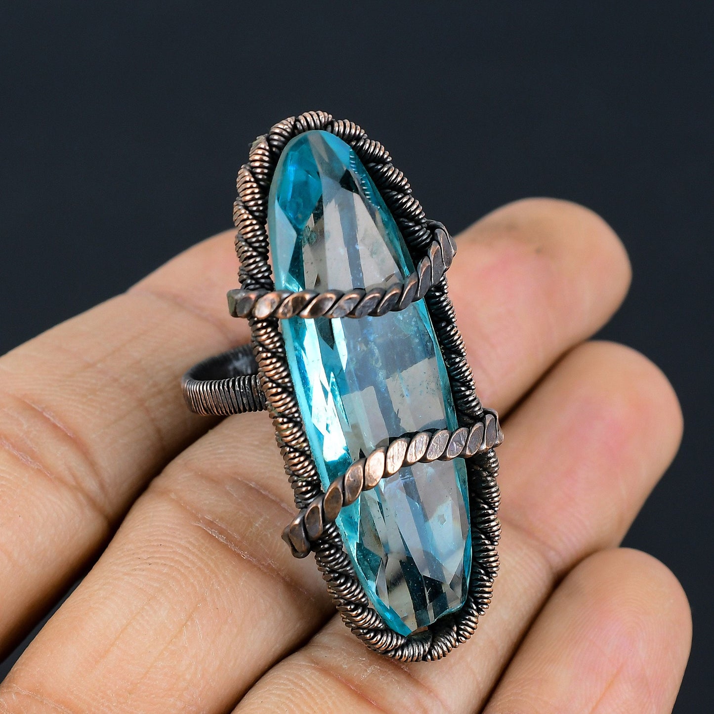 Blue Topaz Gemstone Ring