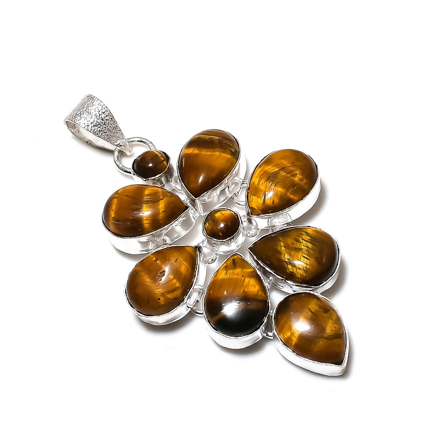 Brown Tiger Eye Sterling Silver Pendant