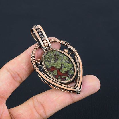 Green Bloodstone Gemstone Pendant