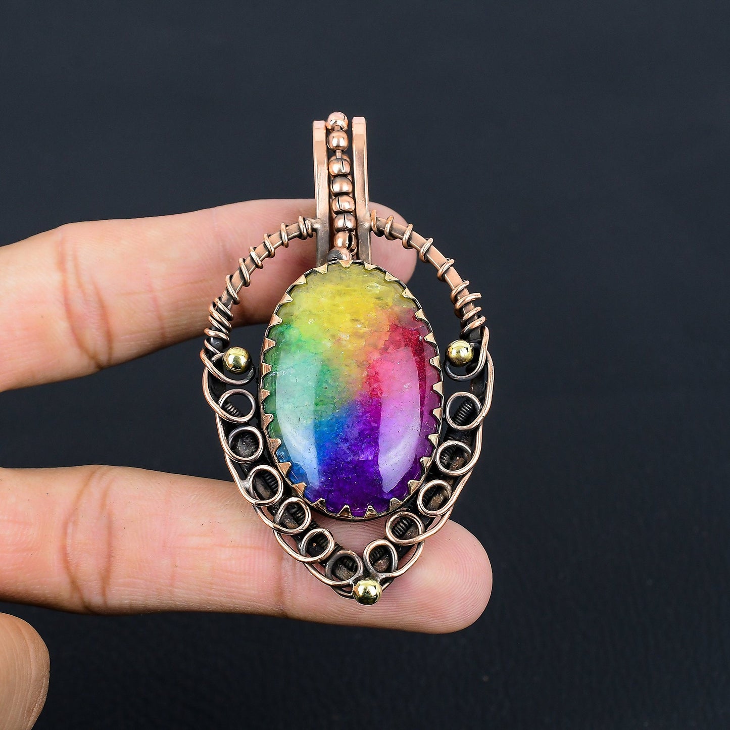 Rainbow Solar Quartz Gemstone Pendant