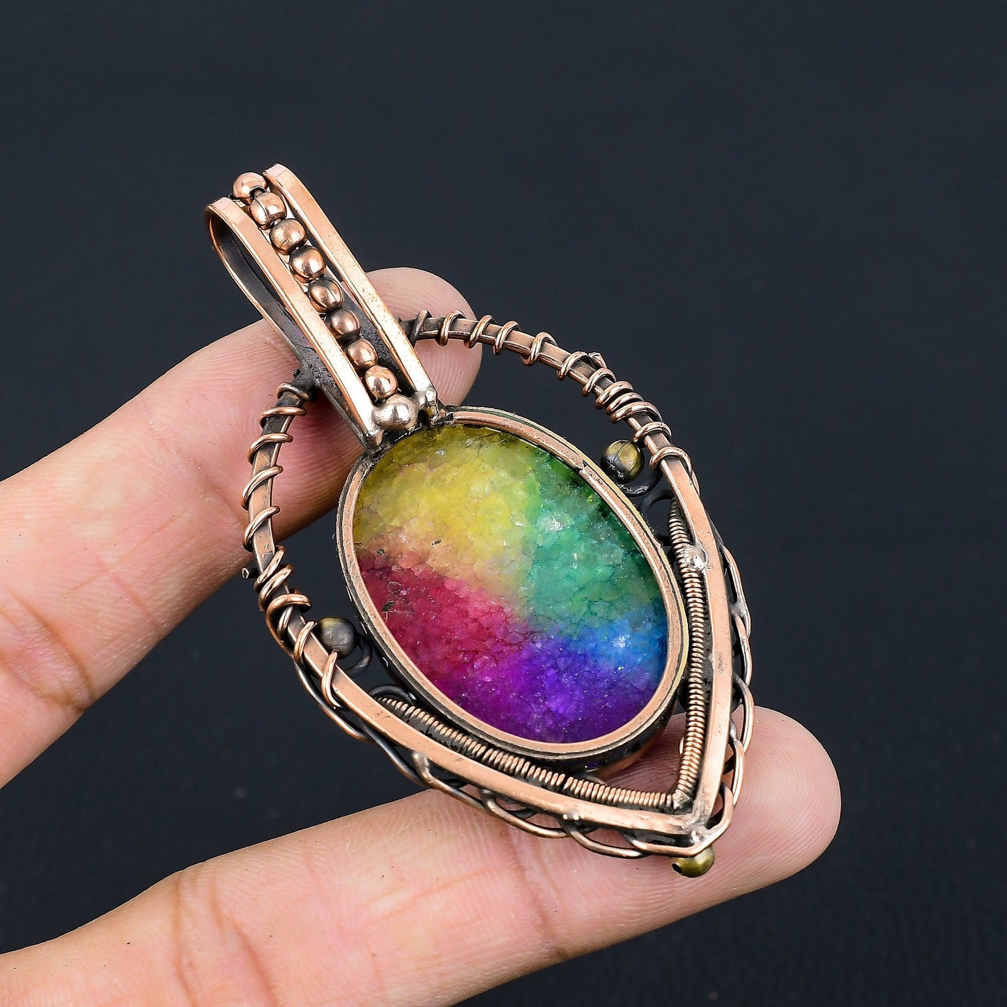 Rainbow Solar Quartz Gemstone Pendant