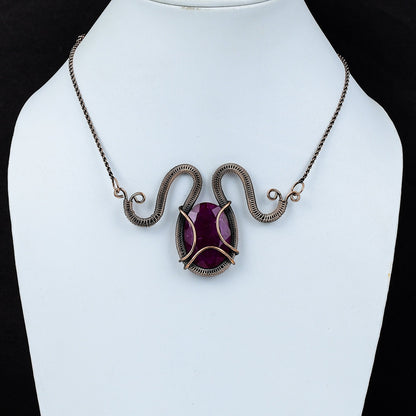 Ruby Gemstone Copper Pendant Necklace
