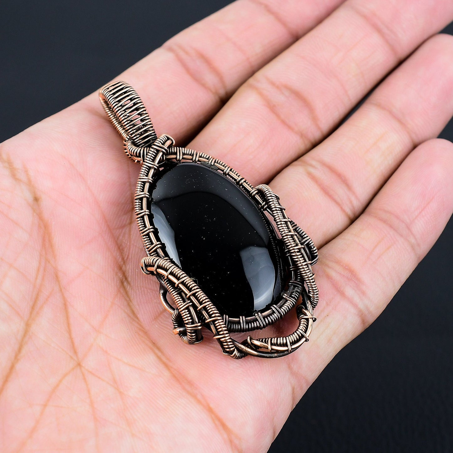 Black Onyx Gemstone Pendant