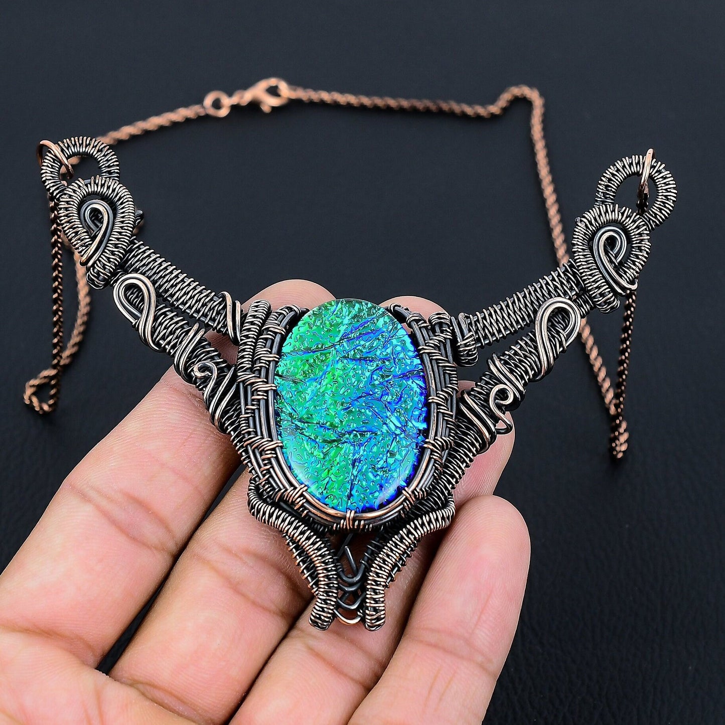 Multicolor Triplet Opal Gemstone Necklace