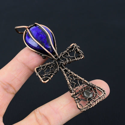 Blue Sapphire Gemstone Ankh Pendant