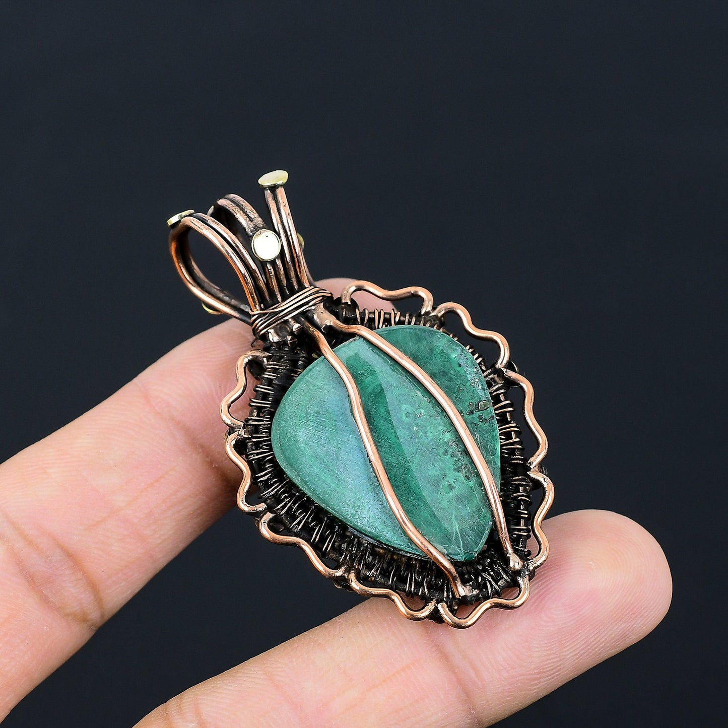 Green Malachite Gemstone Pendant