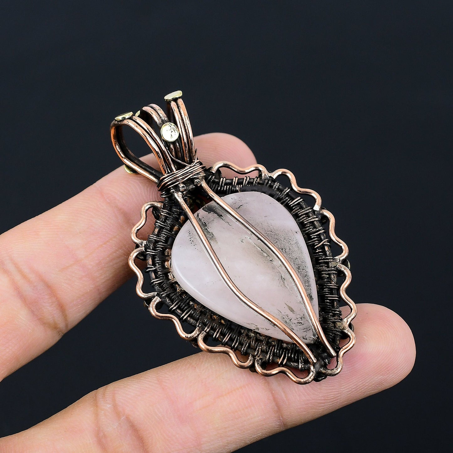 Pink Rose Quartz Gemstone Pendant