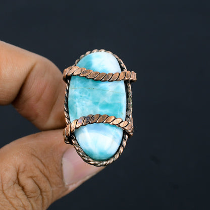Blue Larimar Gemstone Ring