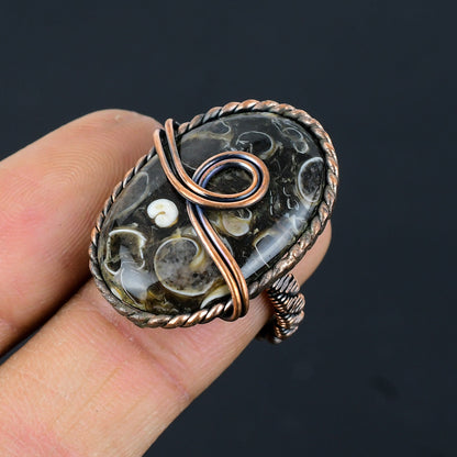 Copper Turritella Gemstone Ring