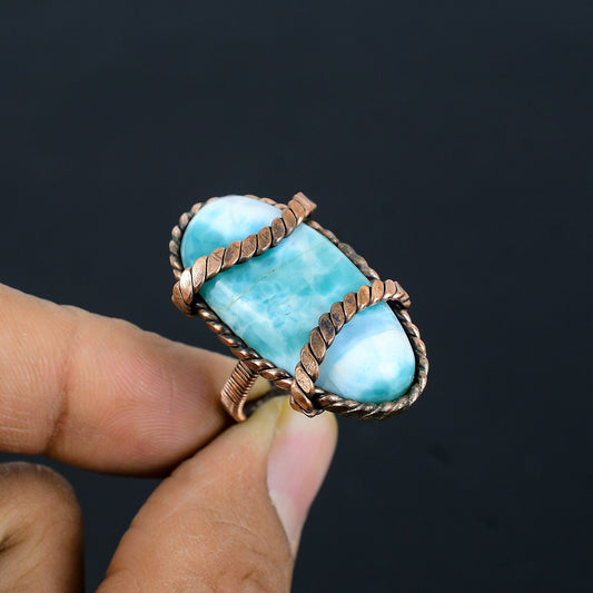 Blue Larimar Gemstone Ring