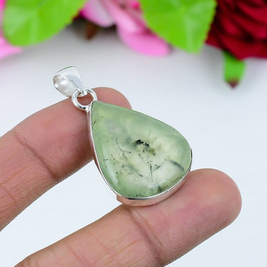 Green Prehnite Gemstone Pendant