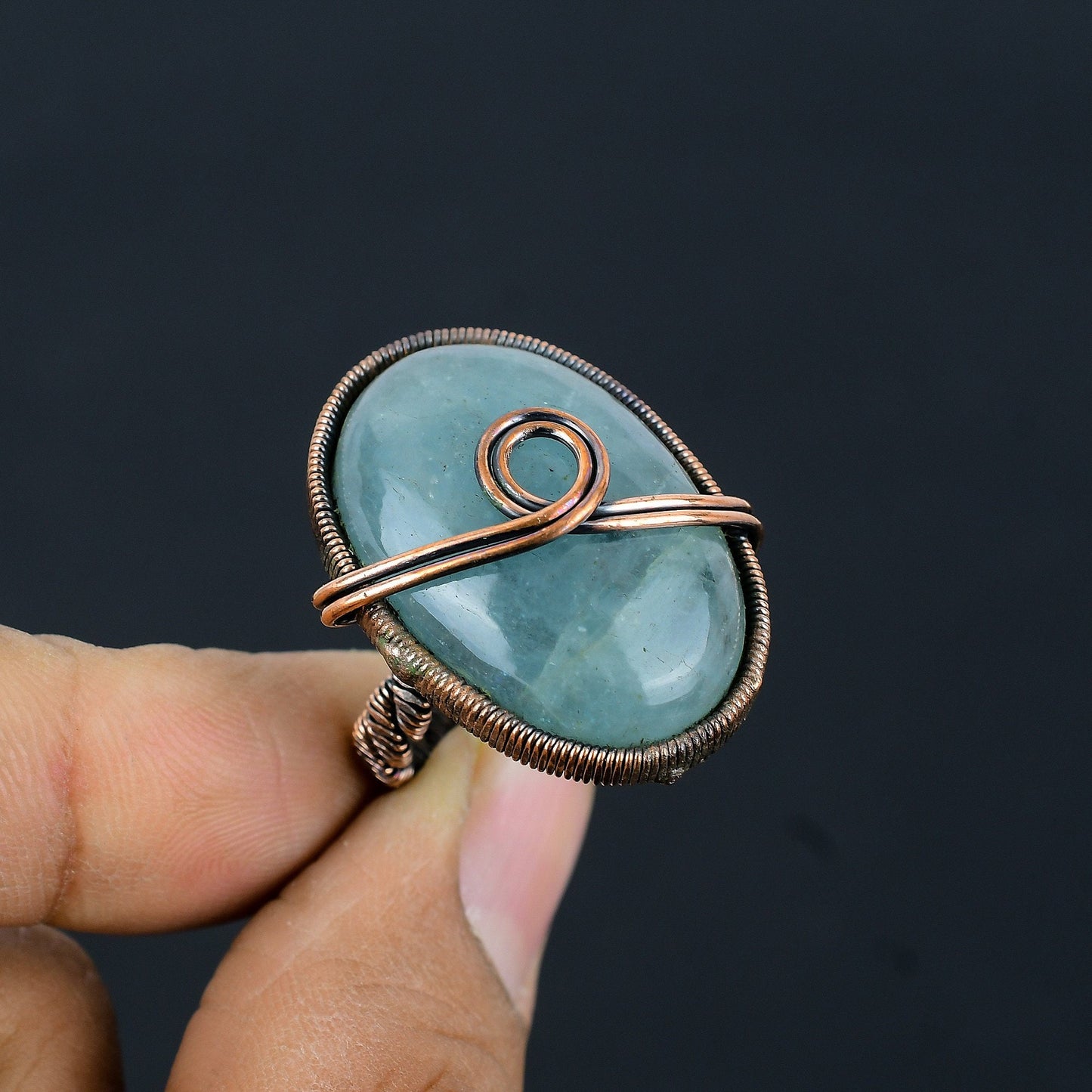 Blue Aquamarine Gemstone Ring