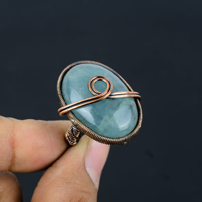Blue Aquamarine Gemstone Ring