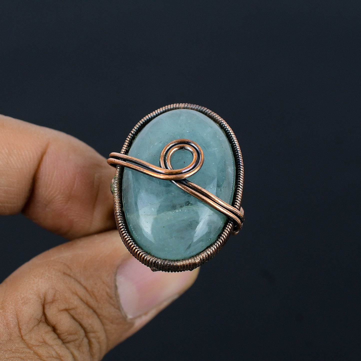 Blue Aquamarine Gemstone Ring