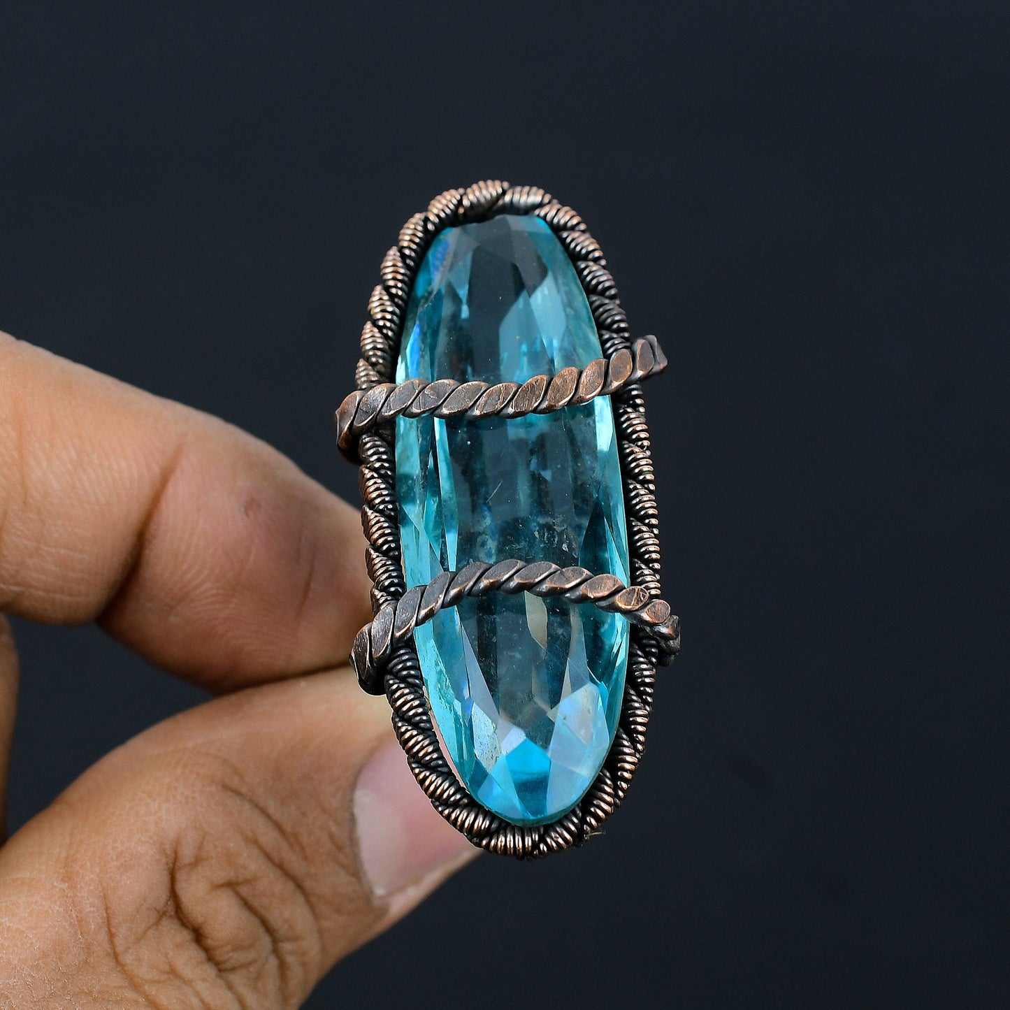 Blue Topaz Gemstone Ring
