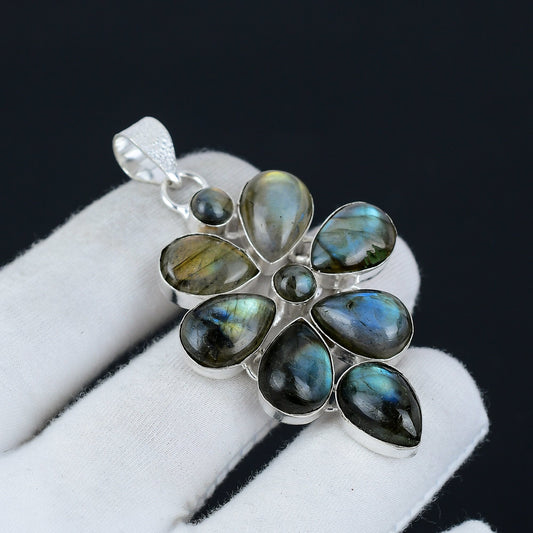 Blue Flash Labradorite Gemstone Pendant