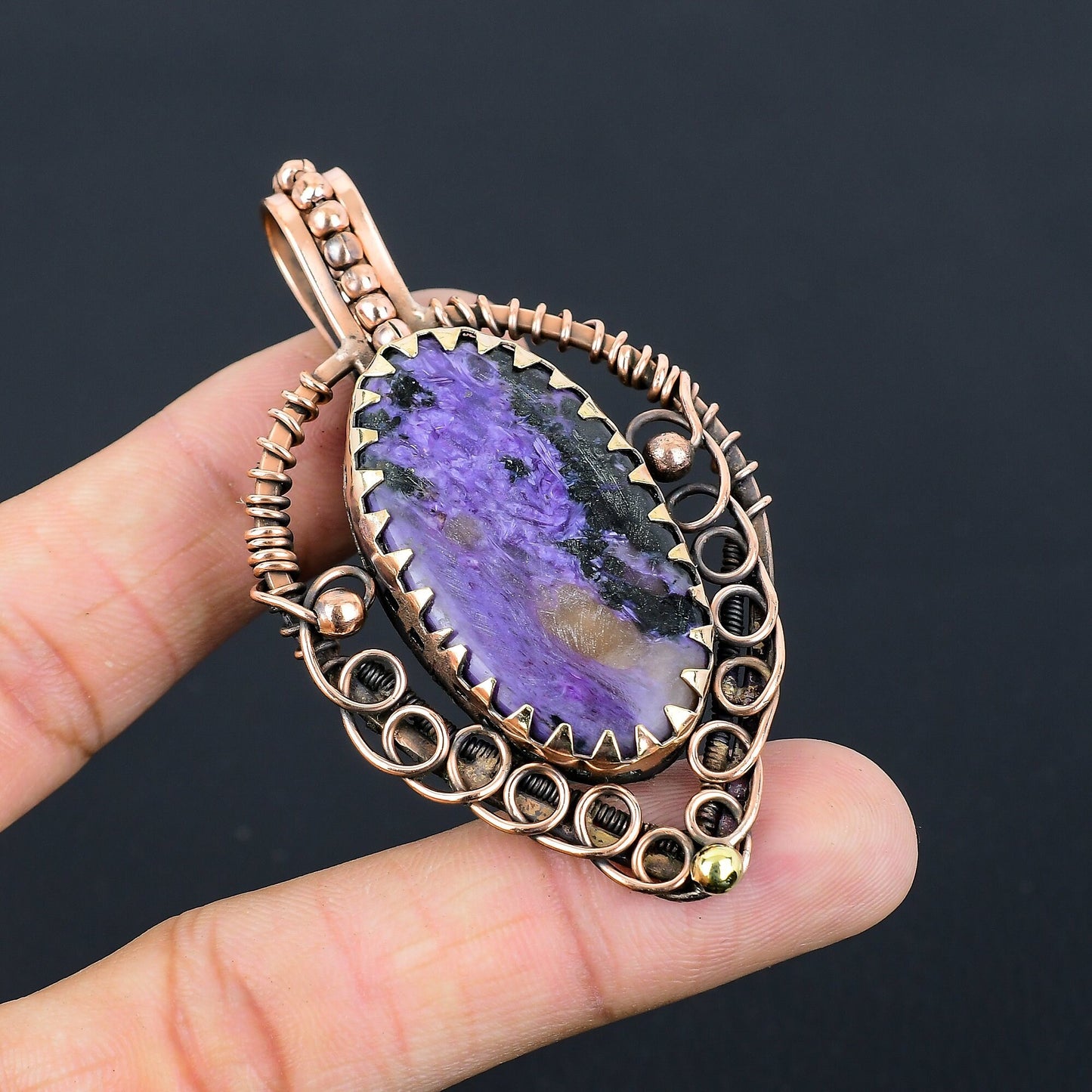 Purple Charoite Gemstone Pendant