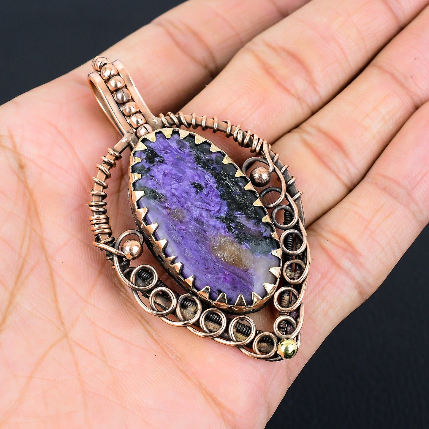 Purple Charoite Gemstone Pendant