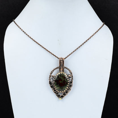 Green Bloodstone Gemstone Pendant