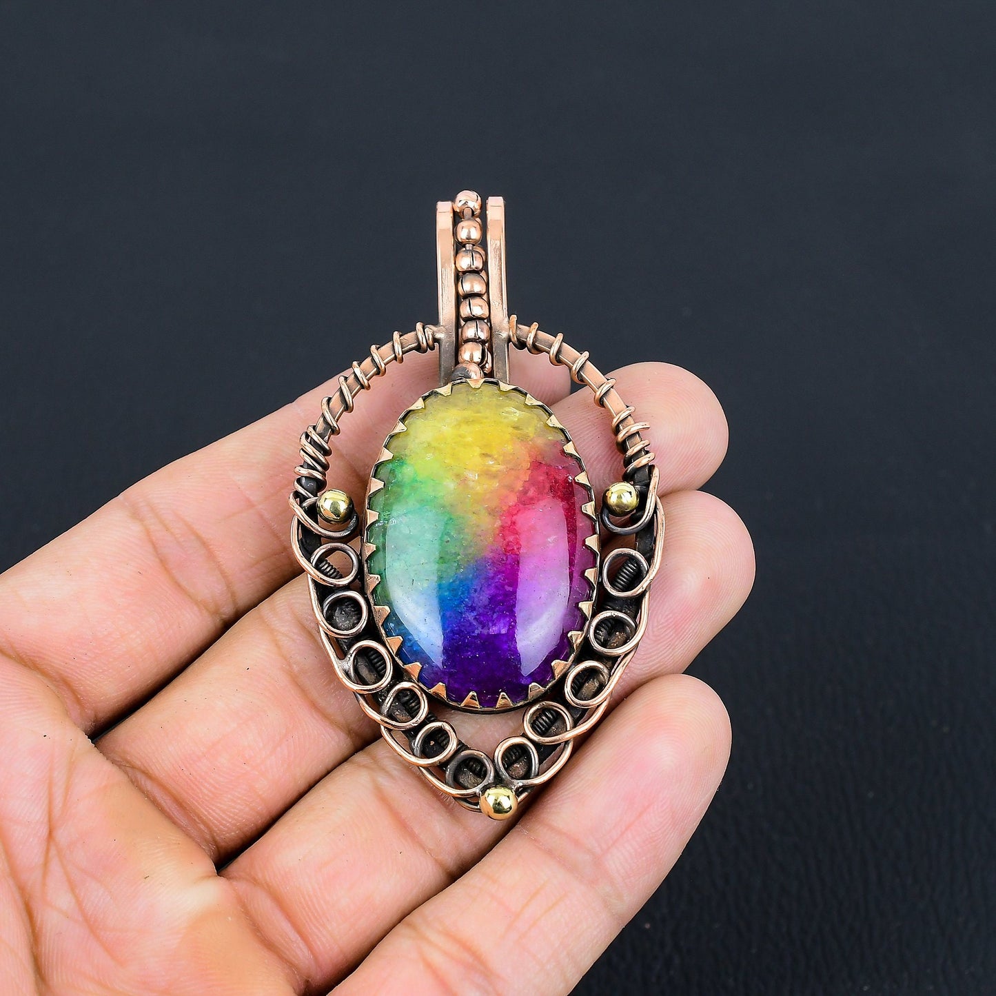 Rainbow Solar Quartz Gemstone Pendant