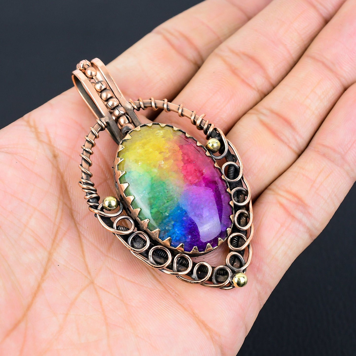 Rainbow Solar Quartz Gemstone Pendant