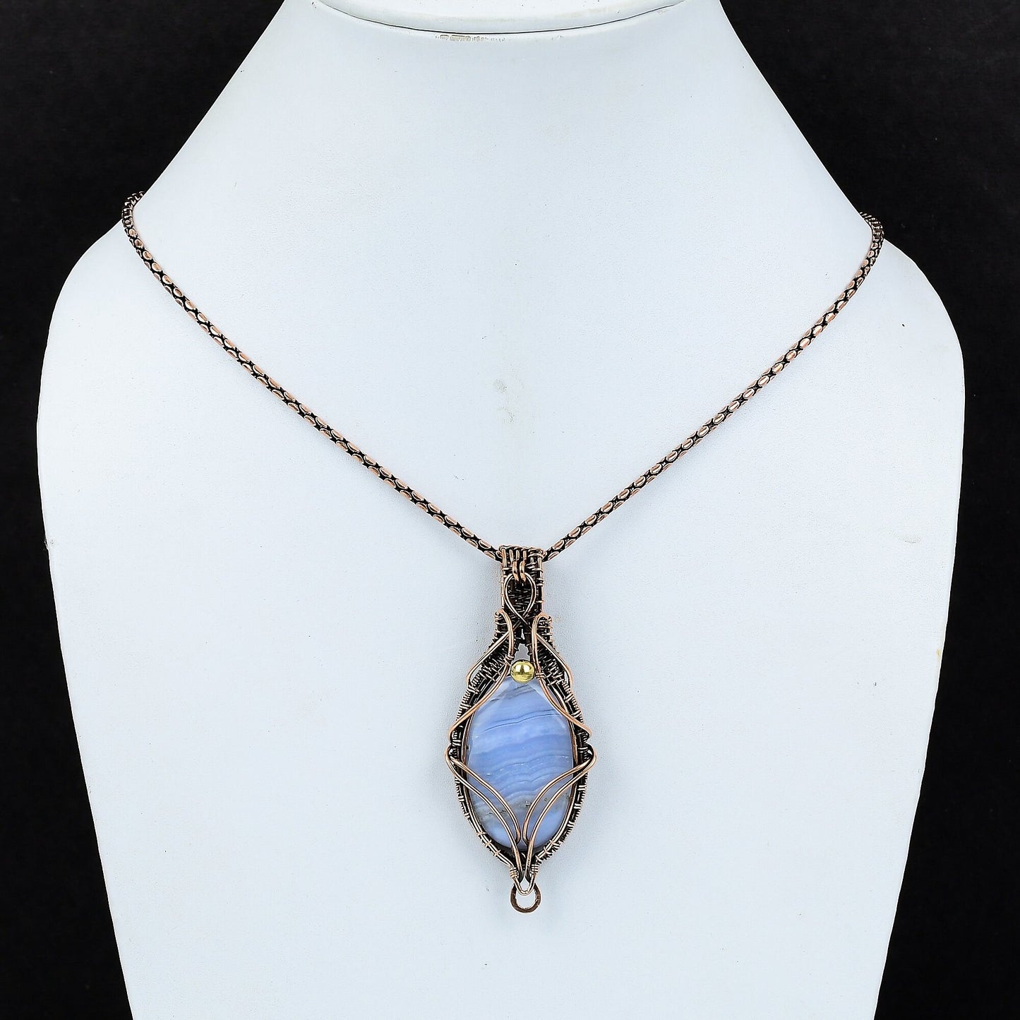 Blue Lace Agate Gemstone Pendant