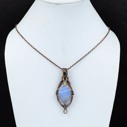 Blue Lace Agate Gemstone Pendant