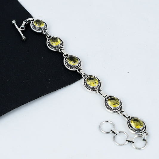 Yellow Citrine Gemstone Bracelet