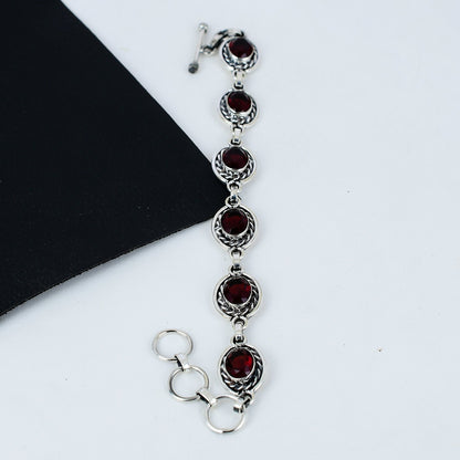 Red Garnet Gemstone Bracelet