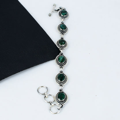 Green Emerald Gemstone Bracelet