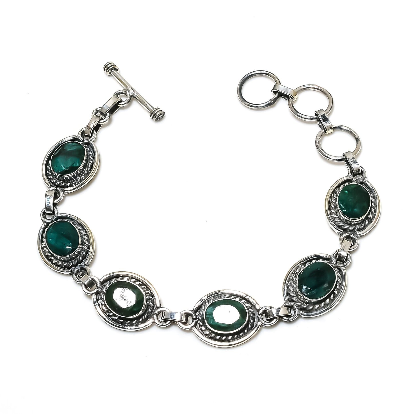 Green Emerald Gemstone Bracelet