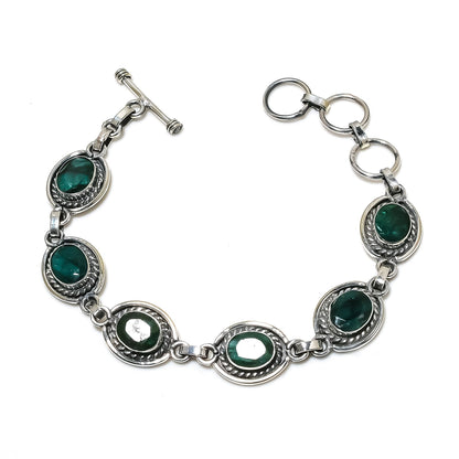 Green Emerald Gemstone Bracelet