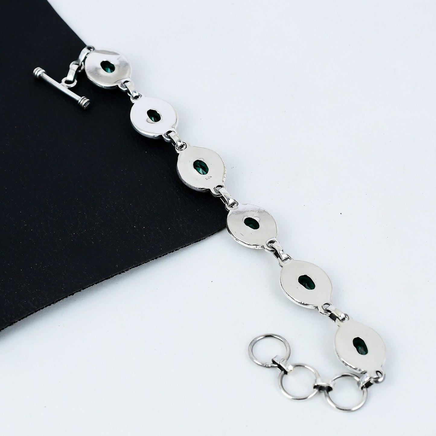 Green Tourmaline Sterling Silver Bracelet