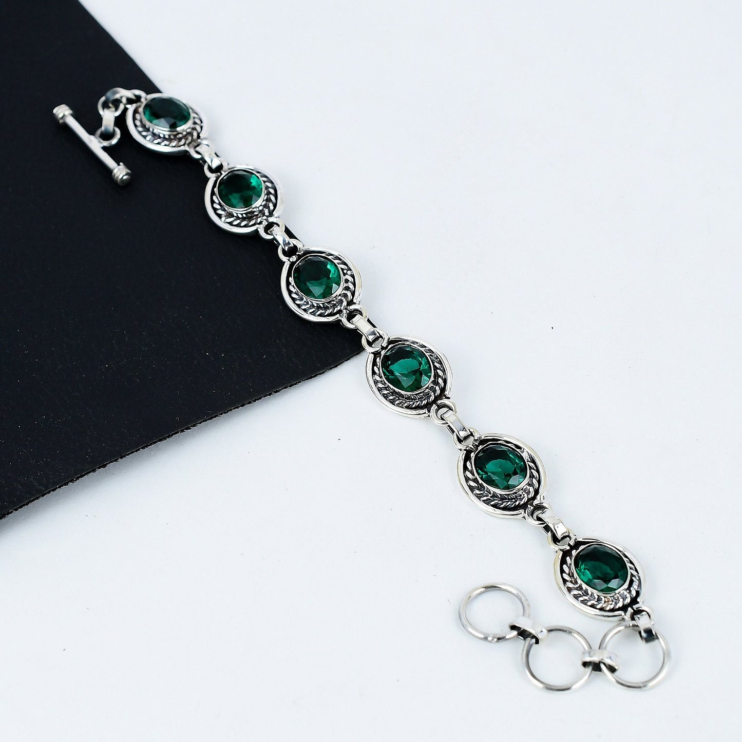 Green Tourmaline Sterling Silver Bracelet
