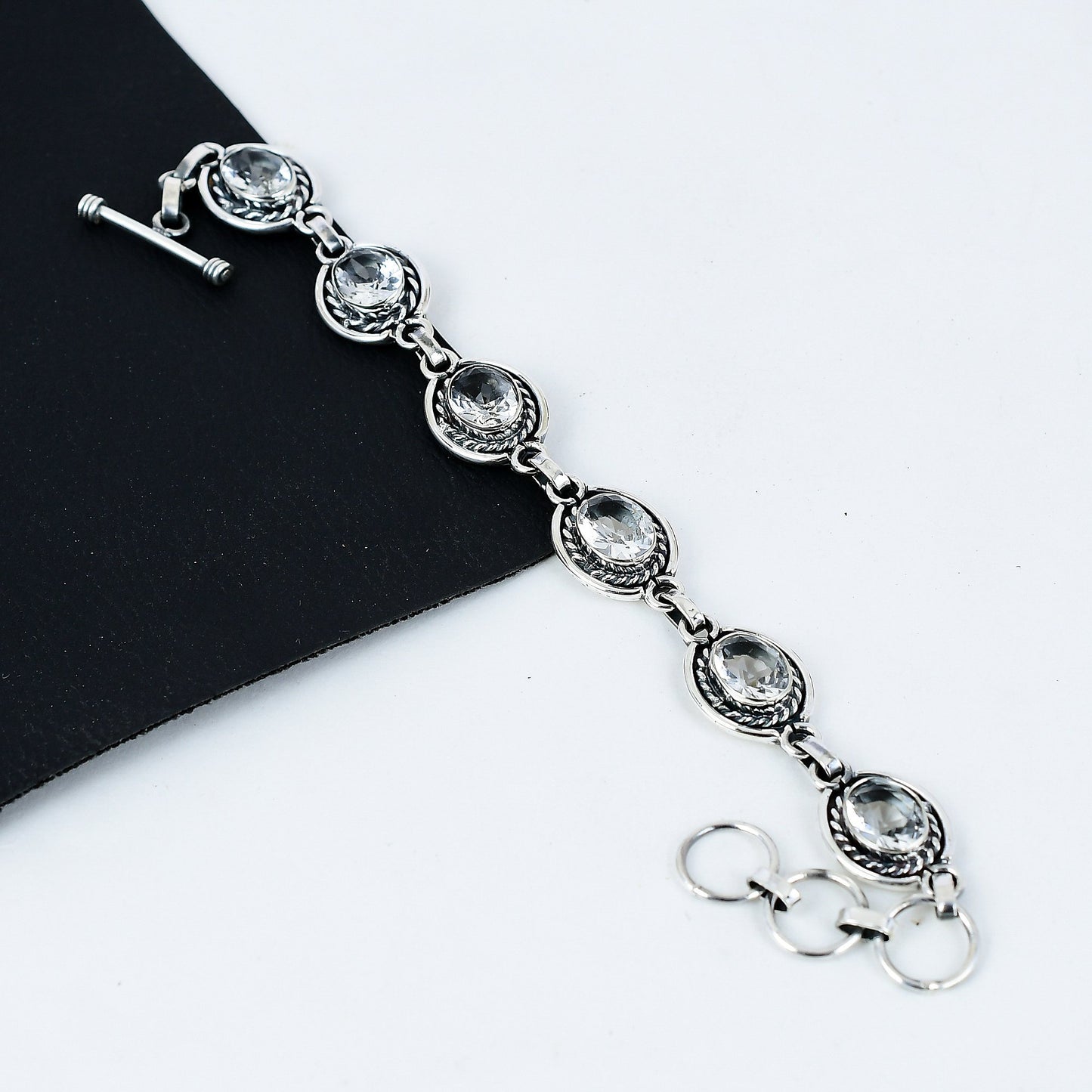 White Topaz Gemstone Bracelet