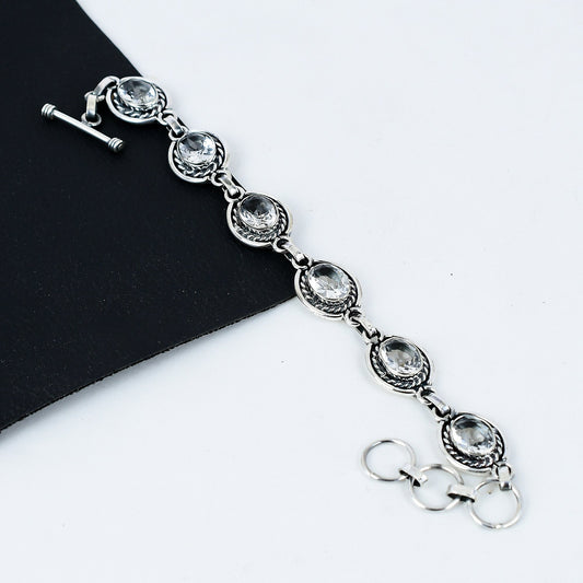 White Topaz Gemstone Bracelet