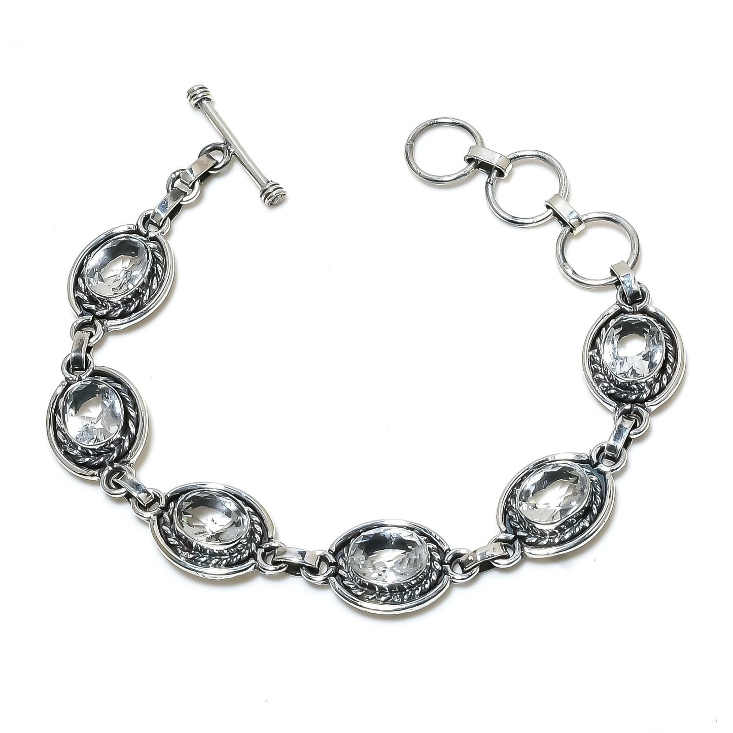 White Topaz Gemstone Bracelet