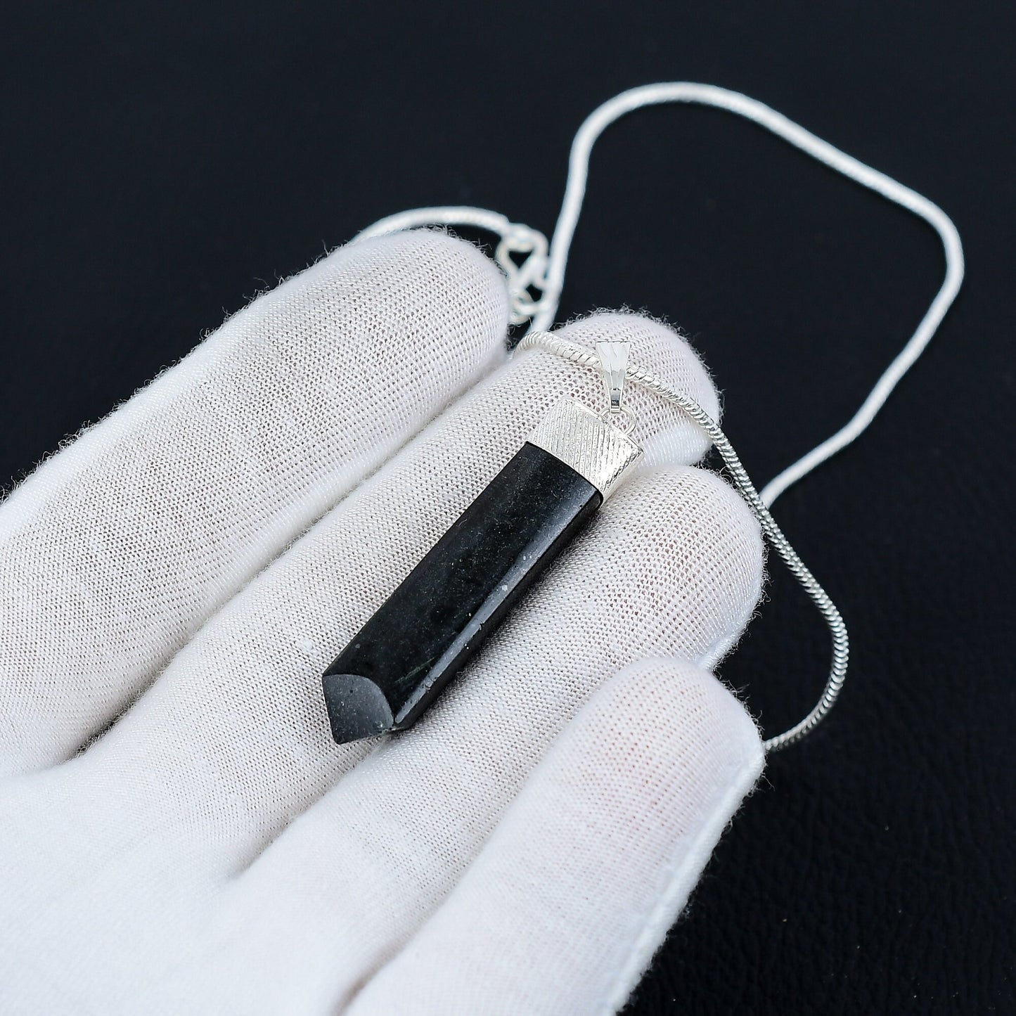 Black Onyx Pencil Point Pendant