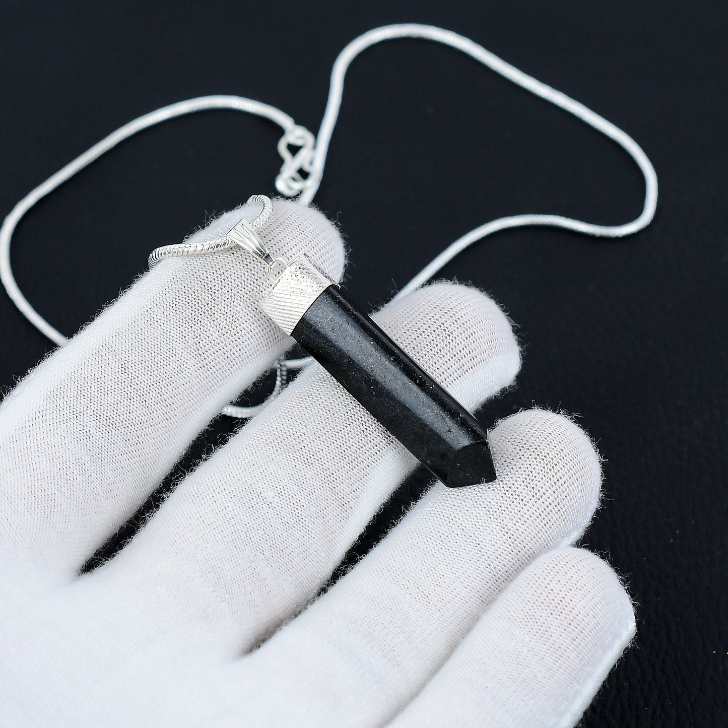 Black Onyx Pencil Point Pendant