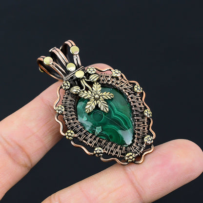 Green Malachite Gemstone Pendant