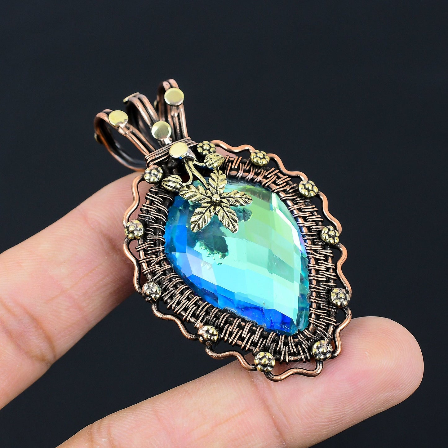 Rainbow Mystic Topaz Gemstone Pendant
