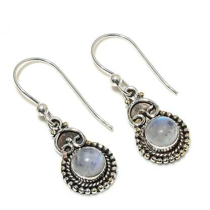 Sterling Silver Moonstone Earrings – White