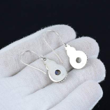 Sterling Silver Moonstone Earrings – White