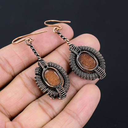 Orange Sunstone Gemstone Earrings